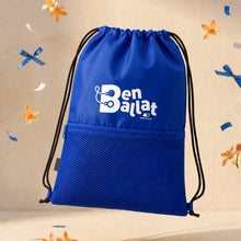 Cargar imagen en el visor de la galería, Mochila azul Ben Ballat con logo blanco, pensada para guardar accesorios de bailes regionales y dansaes valencianas.