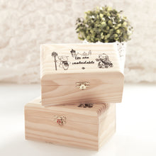 Cargar imagen en el visor de la galería, Caja de madera con dibujo fallero para guardar las cenizas de tu falla.