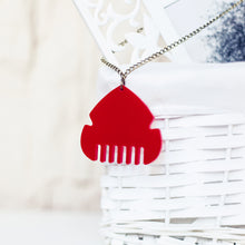 Cargar imagen en el visor de la galería, Collar de metacrilato rojo con forma de peineta.
