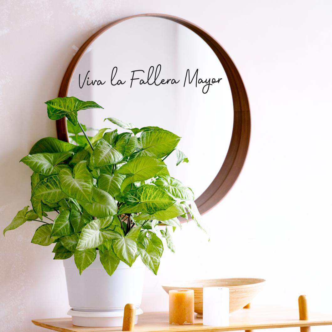 Vinilo decorativo para espejos con frase fallera