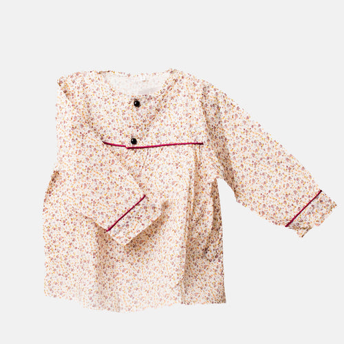 Blusón fallero para bebés con dibujo de flores