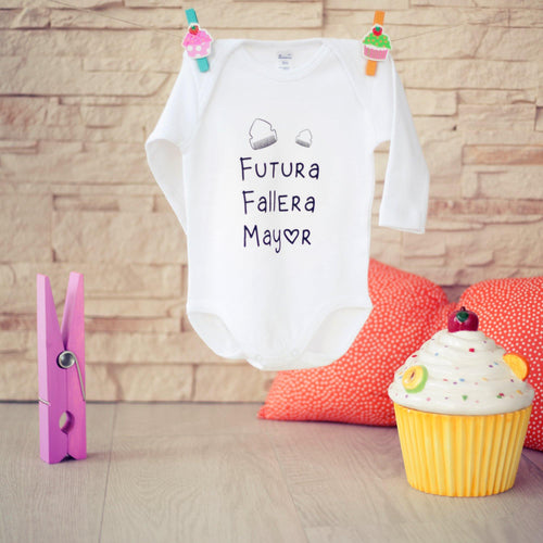 Body para bebé con mensaje Futura Fallera Mayor. Regalo para madres falleras