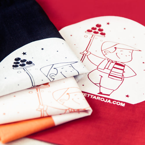 Mochila con dibujo fallero para paseo y merienda.