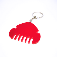 Cargar imagen en el visor de la galería, Llavero peineta roja de metacrilato.
