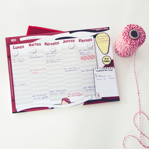 Organizador y planificador semanal para falleros y falleras.