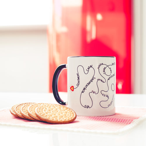 Taza desayuno fallera con dibujo de mecha